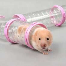 18 Piece Set Of Hamster, Sand Rat, And Guinea Pig Tunnel System With Lock Connecting Tube - Transparent PVC Modular Small Animal Cage, Easy To Assemble Hamster Tunnel For Training And Foraging - Suitable For Hamster Cages, Fish Tanks, Rodent Nests, Guinea Pig Supplies, Hamster Accessories - Multicolor - View 11