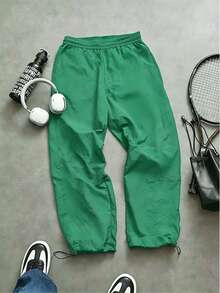 Sport MetroGents Men's Drawstring Casual Elastic Waist Sports Pants, Versatile For Summer, Gym - Mint Green - View 2