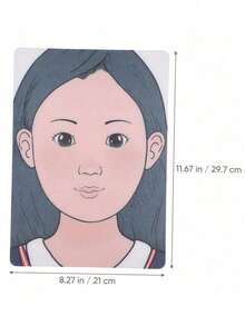 2件装化妆练习板化妆训练脸部彩妆模板绘画练习模板化妆模板眼皮脸板双眼皮塑脸彩绘 - 彩色 - 查看 11