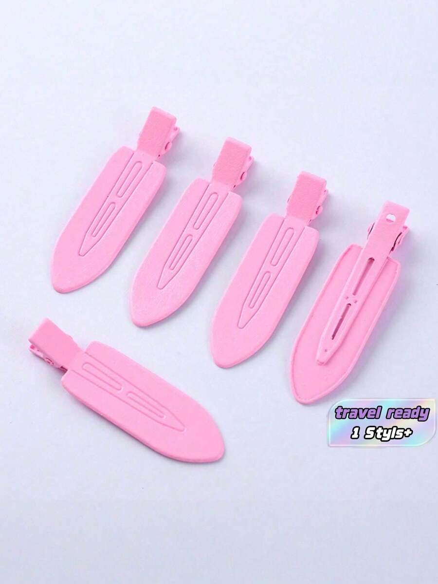 Kẹp tóc mái bằng kim loại hình chữ U, kẹp trang điểm, bộ 6 chiếc, dụng cụ làm tóc, sản phẩm và phụ kiện tóc, thích hợp cho tiệm làm tóc, thẩm mỹ viện, đồ dùng du lịch, mùa tựu trường, đồ dùng du lịch nghỉ dưỡng, phụ kiện tóc nữ. - Hồng - Xem 1