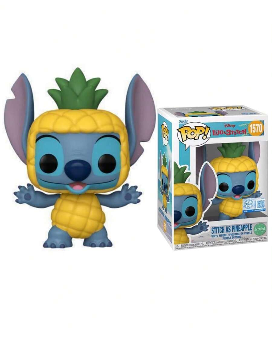 Funko Pop!星际宝贝史迪奇菠萝造型乙烯基人偶 #1570,香味版,盒装橱窗展示收藏品,可爱桌面摆件,粉丝礼物 - 1PC - 查看 1