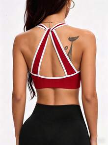 Gameset SHEIN Sport Seamless Knit Sports Bra With Removable Cup Lining For Women - Red - View 7