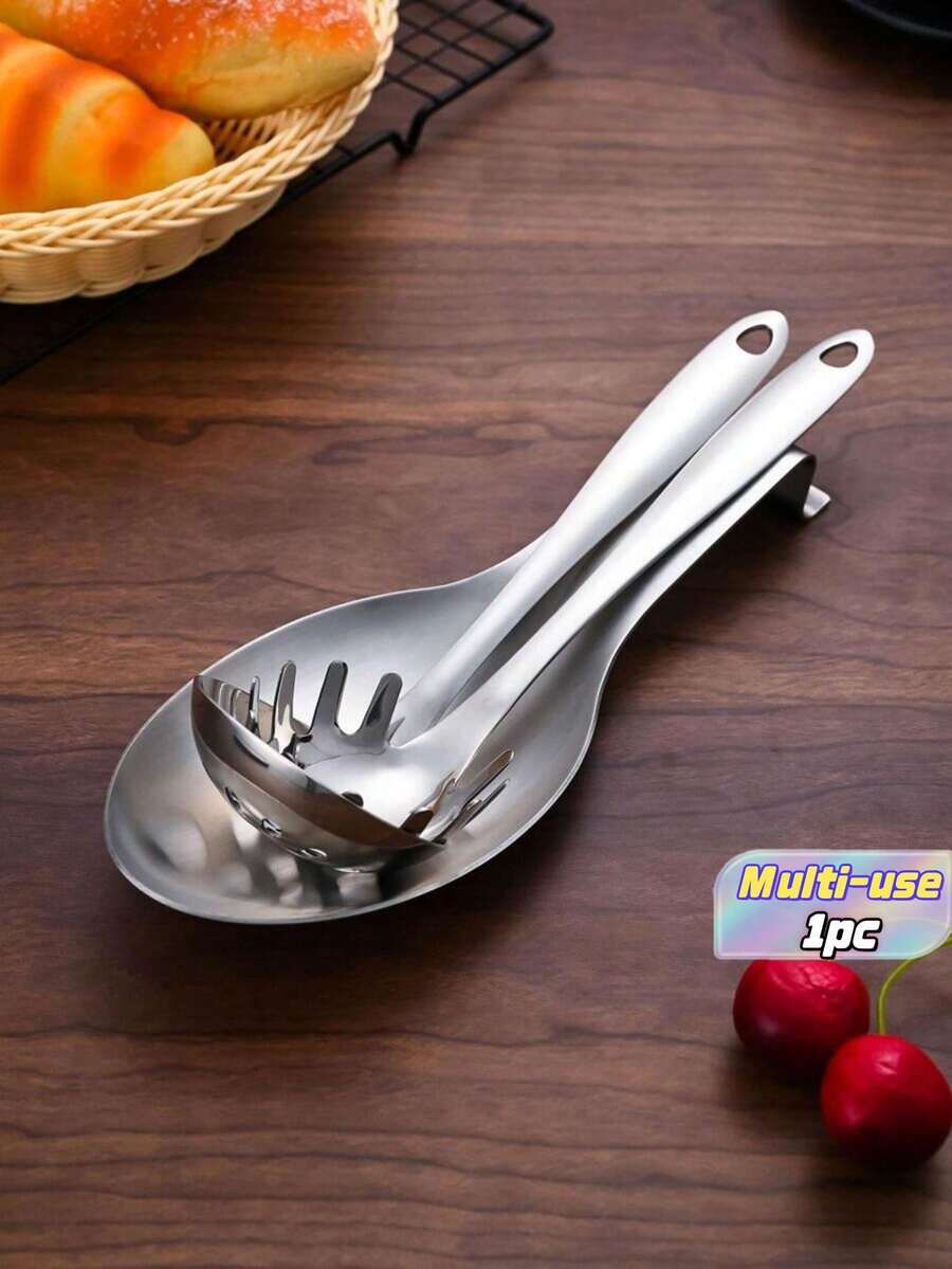 1 pieza Soporte para tapa de olla de acero inoxidable plateado, descansador de cucharas minimalista plateado para la cocina - Plateado - Ver 1