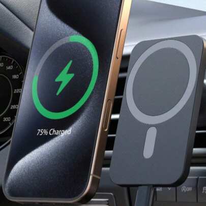 Teckwe Chargeur sans fil pour voiture MagSafe, support de téléphone de voiture magnétique, compatible avec les séries 16/15/14/13/12, charge rapide, accessoires de voiture