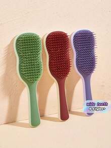 1 Buah Sisir Bergigi Lebar Desain Jala Berongga untuk Mengurai Rambut Kusut, Pemblokir Warna untuk Penataan Rambut Basah dan Kering, Salon, Rumah, Perjalanan, Perlengkapan Perawatan Rambut - MultiWarna - View 1