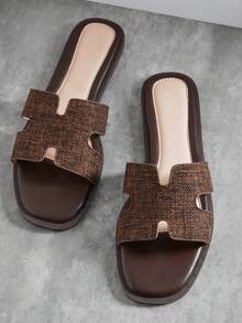 SHUZIA Women's Fashion Comfy Flat Slim Everyday Basic Slip-On Sandals - Brown - View 5