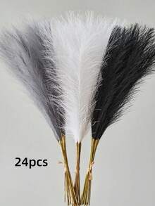 12/24pcs Faux Pampas Grass Artificial Reeds Large Tall Fluffy Artificial Fake Flower Bulrush Reed Grass Artificial Plants Boho Decor For Wedding Party Decoration, Home Living Room Bedroom Decor, Vase Arrangement, DIY Photoshoot Props Gifts Birthday Graduation,Fall Decor,Autumn - Multicolor - View 10