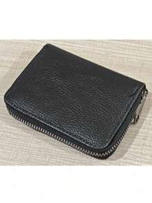 1 Piece Of Artificial Leather Card Holder Wallet, Neutral Zipper Card Sleeve, 22 Card Capacity, Used For Bank, Credit Card, Debit Card, Business And ID Card Storage,Back To School,School Supplies - 1pc - View 10
