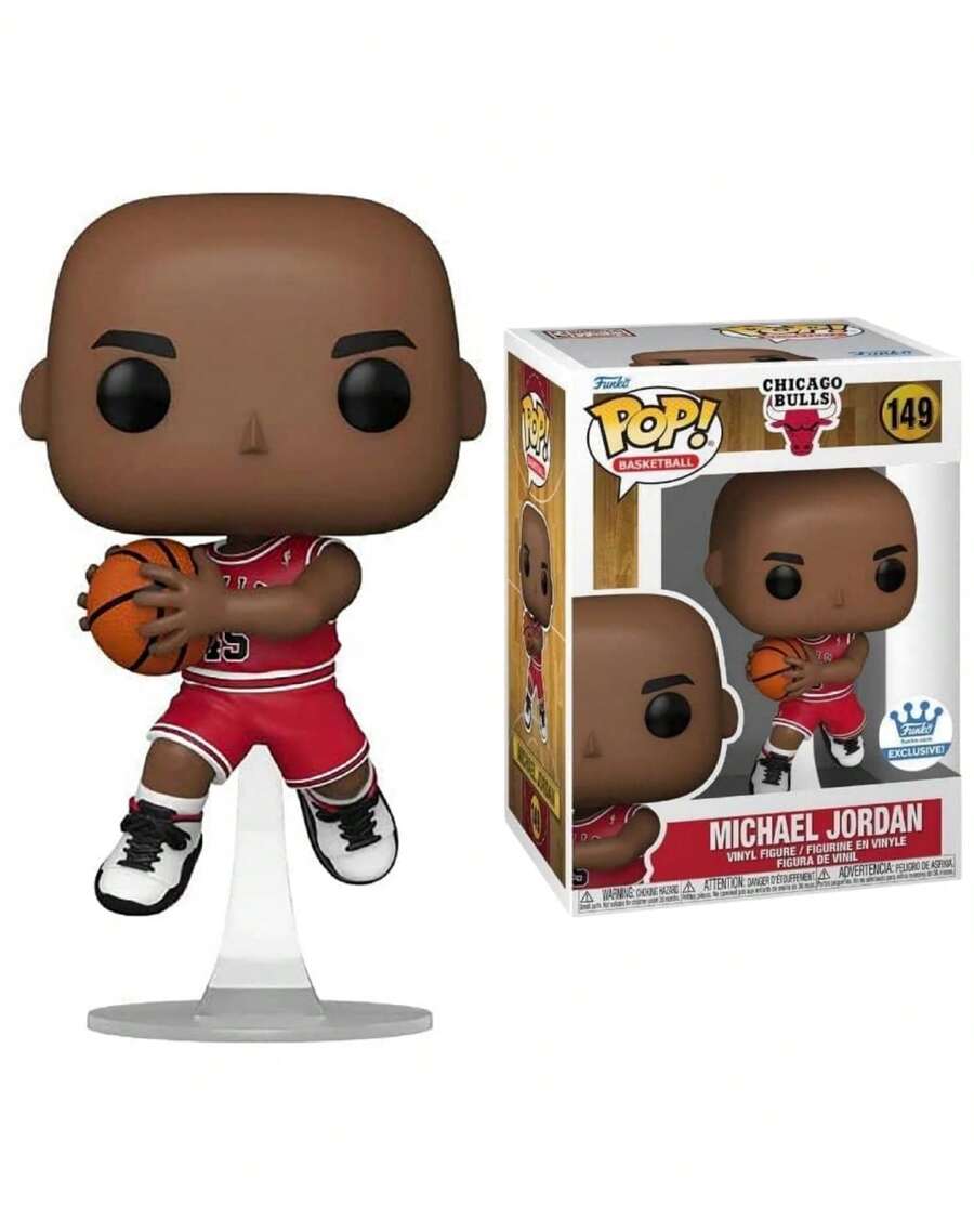 Funko Pop 篮球芝加哥公牛队迈克尔·乔丹 #149 乙烯基人偶,Funko 独家收藏品,带官方包装盒,适合展示收藏 - 彩色 - 查看 1