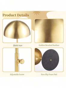 Adjustable Ironwork Hat Display Stand And Wig Holder For Stylish Storage Solutions At Home, Salons, And Shop Counters - Available In Elegant Gold, Sleek Black, And Classic Silver Finishes For - Multicolor - View 3