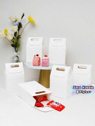 Cajas de regalo para fiestas en paquetes de 10, 20 o 30 son adecuadas para dulces, chocolates, pasteles de copos de nieve, galletas, postres, etc., y son perfectas para compras, pequeños regalos, envoltura de joyas, regalos de cumpleaños, etc.