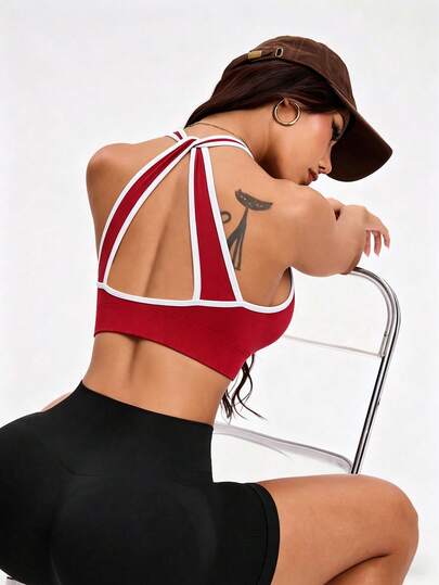 Core Rhythm Seamless Knit Sports Bra With Removable Cup Lining For Women