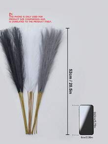 12/24pcs Faux Pampas Grass Artificial Reeds Large Tall Fluffy Artificial Fake Flower Bulrush Reed Grass Artificial Plants Boho Decor For Wedding Party Decoration, Home Living Room Bedroom Decor, Vase Arrangement, DIY Photoshoot Props Gifts Birthday Graduation,Fall Decor,Autumn - Multicolor - View 3