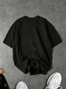 Sport MetroGents Áo thun nam size lớn cổ tròn in họa tiết nhện, phong cách casual đa năng mặc hàng ngày & thể thao, tập gym - màu đen - Xem 2