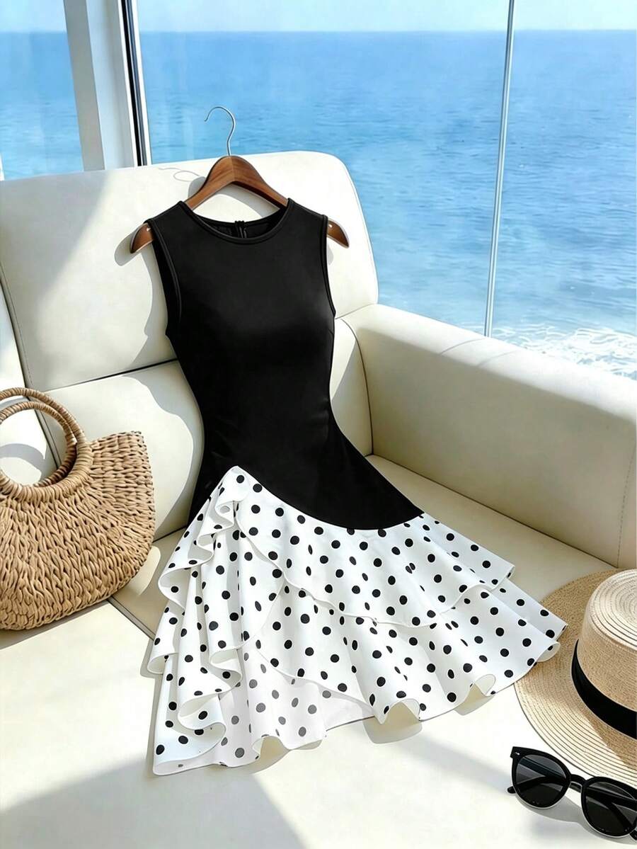 SHEIN Franclia Women Short Dresses - Black - View 1