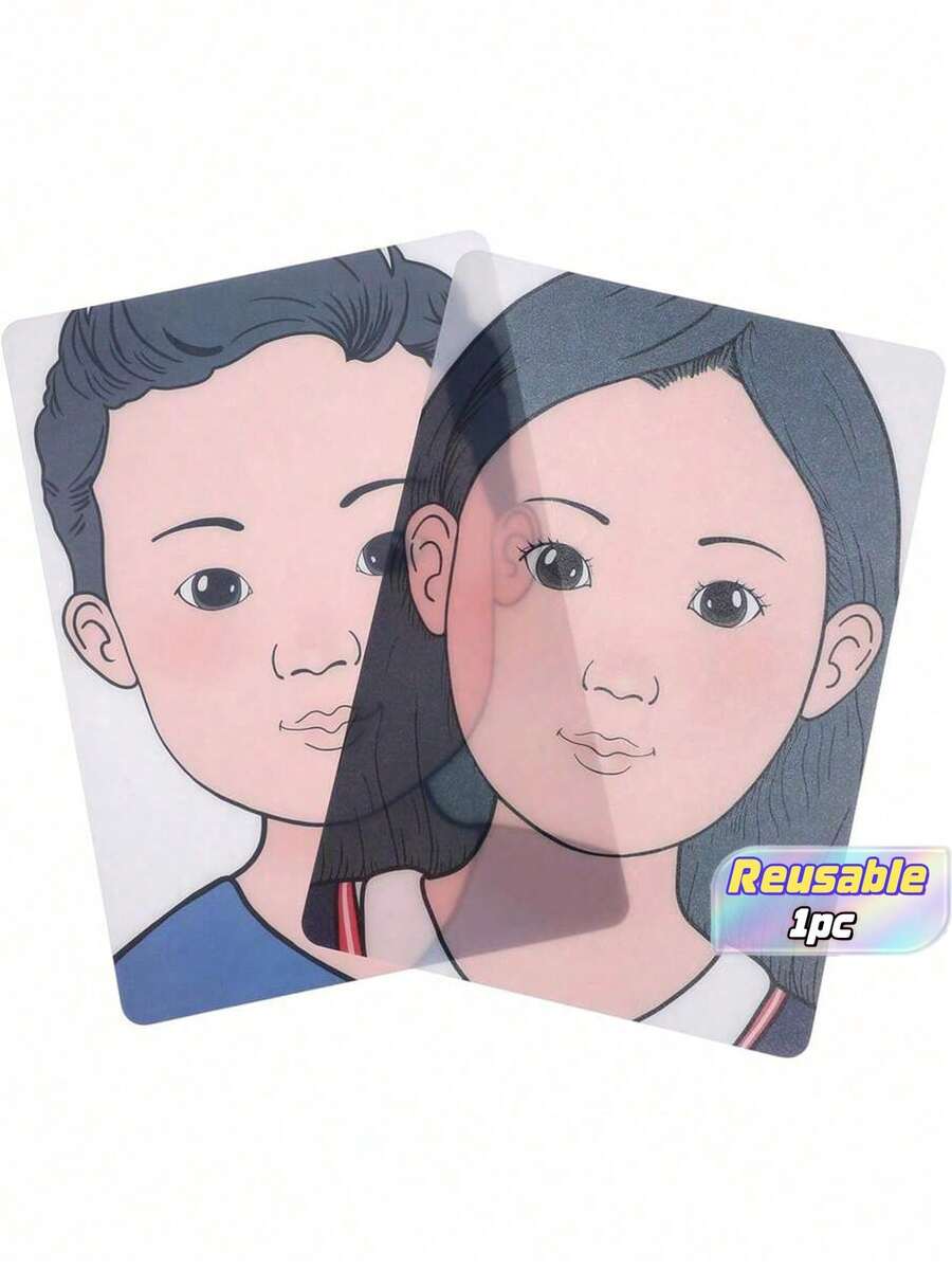 2件装化妆练习板化妆训练脸部彩妆模板绘画练习模板化妆模板眼皮脸板双眼皮塑脸彩绘 - 彩色 - 查看 1