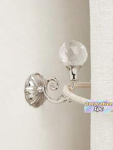 2pcs Crystal Ball Decor Curtain Hook Gifts Birthday Graduation - Silver - View 1