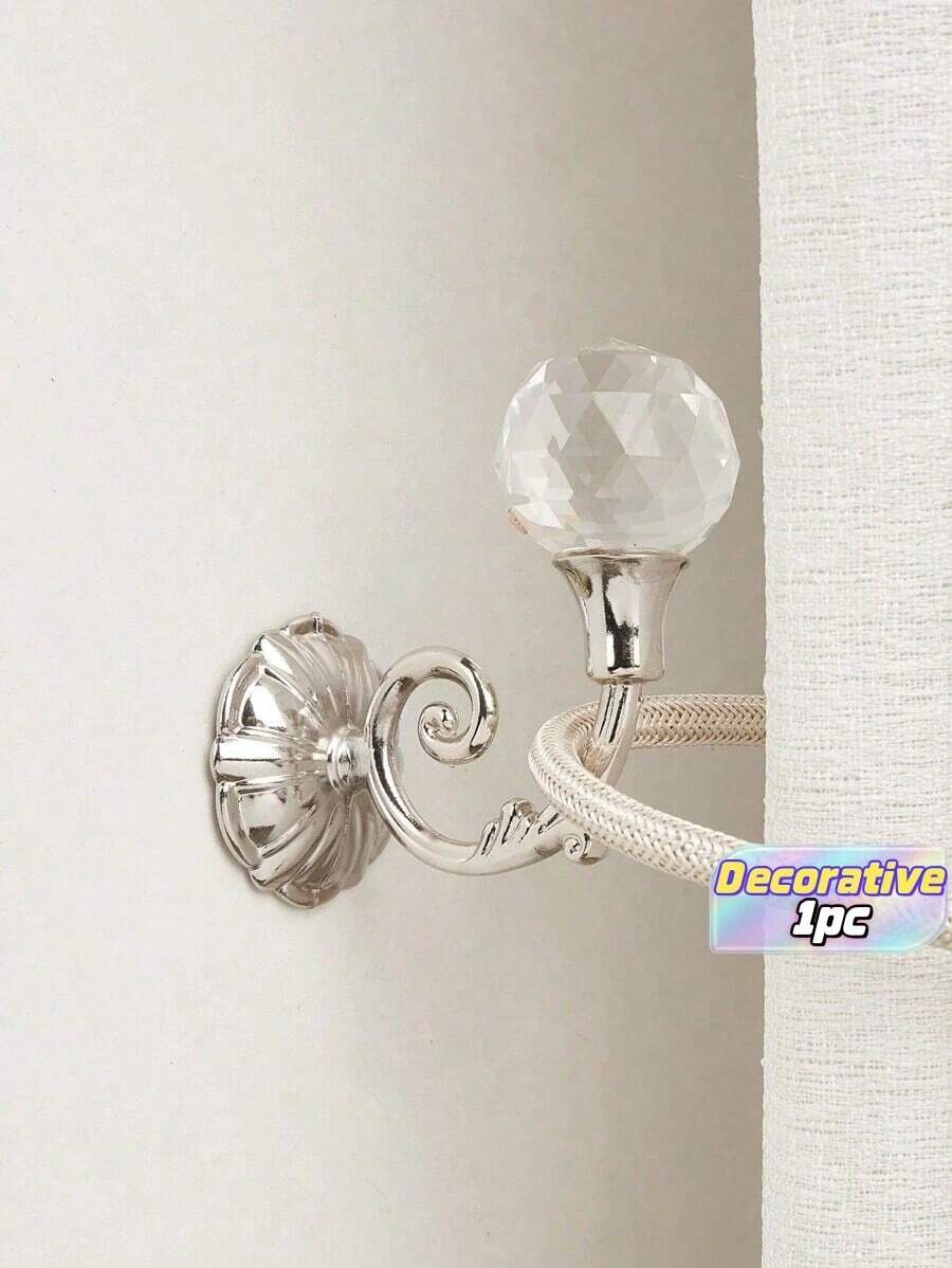 2pcs Crystal Ball Decor Curtain Hook Gifts Birthday Graduation - Silver - View 1