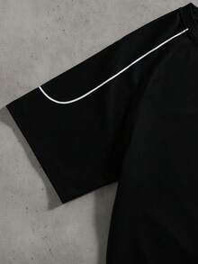 Coolqubz Teenage Boys' Casual Street Style Comfortable Short Sleeve T-Shirt And Shorts Set - Black - View 4