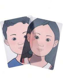 2件装化妆练习板化妆训练脸部彩妆模板绘画练习模板化妆模板眼皮脸板双眼皮塑脸彩绘 - 彩色 - 查看 10