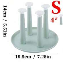 SHEIN 1 Pc 4/9/12 Detachable Pillars Upside-Down Cup Rack With Tray For Countertop, Household Desktop Mug Cup Drying Rack, Drinking Glass Drainer Stand, Glass Storage Holder Bottle Organizer For House Bar Club Party - Green - View 9
