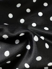 SHEIN Kids Teen Girl Polka Dot Metal Starfish Decor One-Piece Swimsuit,Suitable For Beach Vacation Holiday,Pool Party Black Summer Rave Cute - Black - View 7