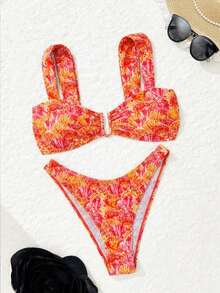 Bonvoyette Bộ bikini đi biển thời trang họa tiết chấm bi bán chạy nhất mùa hè dành cho bé gái. - Nhiều màu - Xem 6