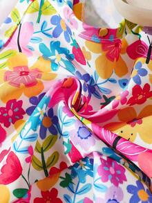 SHEIN Conjunto de 2 peças para bebê menina (0-3 anos) - Primavera/Verão - Cores vibrantes - Top sem mangas + shorts - Ideal para férias. Roupa infantil para primavera/verão. - Multicolorido - Ver 7
