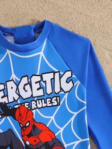 Young Boy Long Sleeve One-Piece Swimsuit, Summer - Multicolor - View 5