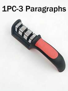 1PC 4/3 Stage Knife Sharpener - Multi-Function Tool For Grinding, Honing, Sharpening & Polishing, Easy To Use Black Red Design, Perfect For Kitchen Knives & Hunting Knives - Multicolor - View 14
