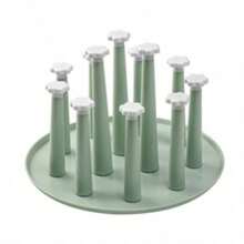 SHEIN 1 Pc 4/9/12 Detachable Pillars Upside-Down Cup Rack With Tray For Countertop, Household Desktop Mug Cup Drying Rack, Drinking Glass Drainer Stand, Glass Storage Holder Bottle Organizer For House Bar Club Party - Green - View 11