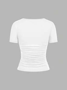 SHEIN EZwear 4件套女士休闲简约T恤，适合夏季穿着 - 彩色 - 查看 8