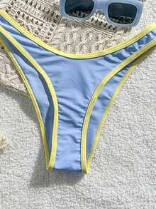 Swim SXY 2025 女士休闲运动风方领交叉露背平角连体泳衣 - 淺藍色 - 查看 6