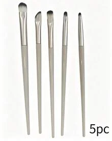 Bộ 5 cọ trang điểm gồm cọ phủ phấn, cọ má hồng và cọ chi tiết, cọ kẻ lông mày, cọ tán phấn mắt, cọ chải mi, quà tặng kèm. - trắng - Xem 3