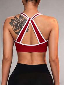 Gameset SHEIN Sport Seamless Knit Sports Bra With Removable Cup Lining For Women - Red - View 5