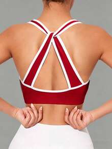 Gameset SHEIN Sport Seamless Knit Sports Bra With Removable Cup Lining For Women - Red - View 1