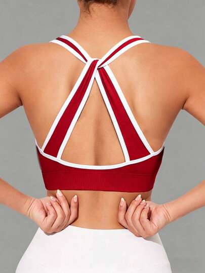 Core Rhythm Seamless Knit Sports Bra With Removable Cup Lining For Women
