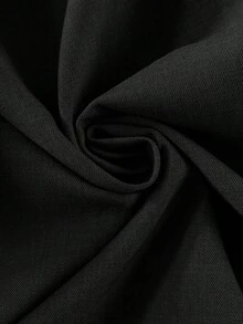 Auralis Plus Size Solid Color Lapel Neck Summer Minimalist Design Versatile Suit Set - Black - View 7