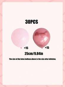 30PCS Pink Metallic Red Latex Balloons Set For Wedding Birthday Princess Theme Party Decorations - multicolor - View 6