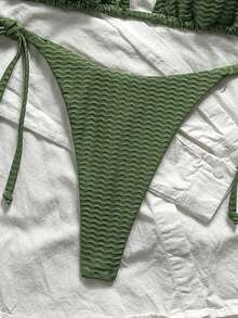 Swim Vcay Bộ bikini hai mảnh gợi cảm buộc dây cổ sau dành cho nữ, thích hợp cho kỳ nghỉ biển. - màu xanh lá - Xem 6