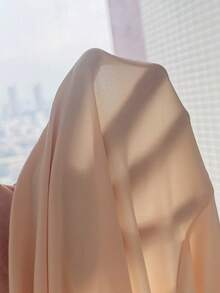 SHEIN 少女撞色休闲时尚通勤立领荷叶边腰身卡其色A字连衣裙配腰带 - 粉色 - 查看 10