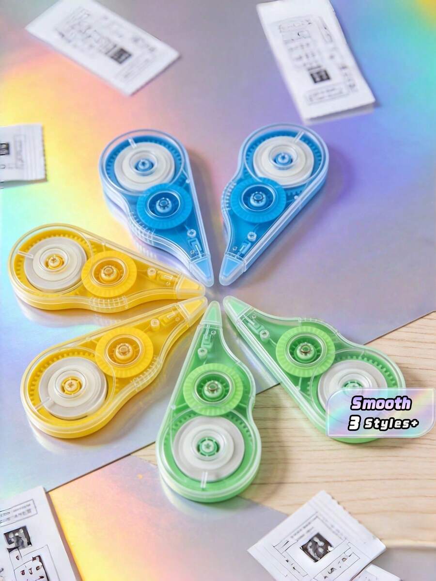 6PCS Correction Tape White Out Tape For Error Fixing Smooth Application Silent Retractable Design Mess Free Quick Dry Handwriting Correction Essential For Home Office Study Supplies Back To School Stationery Set Ergonomic Grip For Writers Teachers Artists - Sets - View 1