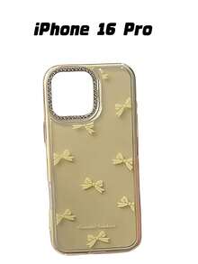Luxury Rhinestone Lens Bow Phone Case Compatible With IPhone 17 16 15 14 Promax 13 Luxury Stylish Blingbling Protect Back Cover - Yellow - View 12
