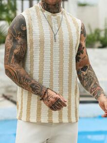 VENTUSAIL Men's Casual Knit White Tank Top, Versatile - Green - View 6