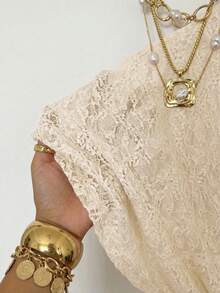 SHEIN EZwear Áo thun crop tay cánh dơi dệt kim họa tiết màu mơ Dopamine (Nữ), Áo mùa hè, Thích hợp cho đi làm hàng ngày, hẹn hò, tụ họp, mùa thu/đông/hè, Giáng sinh, Năm mới, Lễ Tạ ơn, Tiệc tùng, Đám cưới, Bãi biển, Lễ tốt nghiệp, Thời trang, Thanh lịch, Thường ngày, Đi chơi, Hẹn hò, Đặt chỗ, Đi làm, Lấp lánh, Ngày lễ tình nhân, Thanh lịch, Kỳ nghỉ, Thường ngày, Y2K, Đi chơi, Lễ tốt nghiệp, v.v. - Màu be - Xem 7