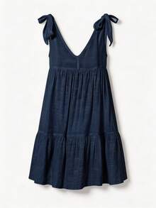 SHEIN Swim Vcay Summer Outfits For Women Simple Solid Color Women's Sleeveless Cover Up For Daily Wear Summer - Navy Blue - View 8