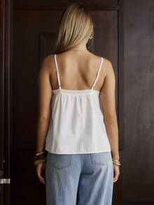 Aralina BABYDOLL CAMI TOP WITH BRODERIE TRIM - White - View 2