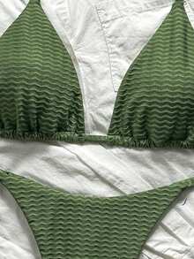 Swim Vcay Bộ bikini hai mảnh gợi cảm buộc dây cổ sau dành cho nữ, thích hợp cho kỳ nghỉ biển. - màu xanh lá - Xem 8