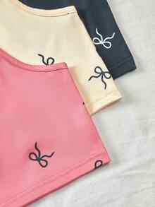 SHEIN Genkimix Kids Bộ 3 áo hai dây cổ điển tối giản, thoải mái và đa năng dành cho bé gái tuổi teen - Nhiều màu - Xem 5