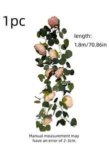 1,8M Tela de seda Guirnalda grande de flores de peonía artificial, para decoración de arco de boda, techo, sala de estar del hogar - Rosa - Ver 7